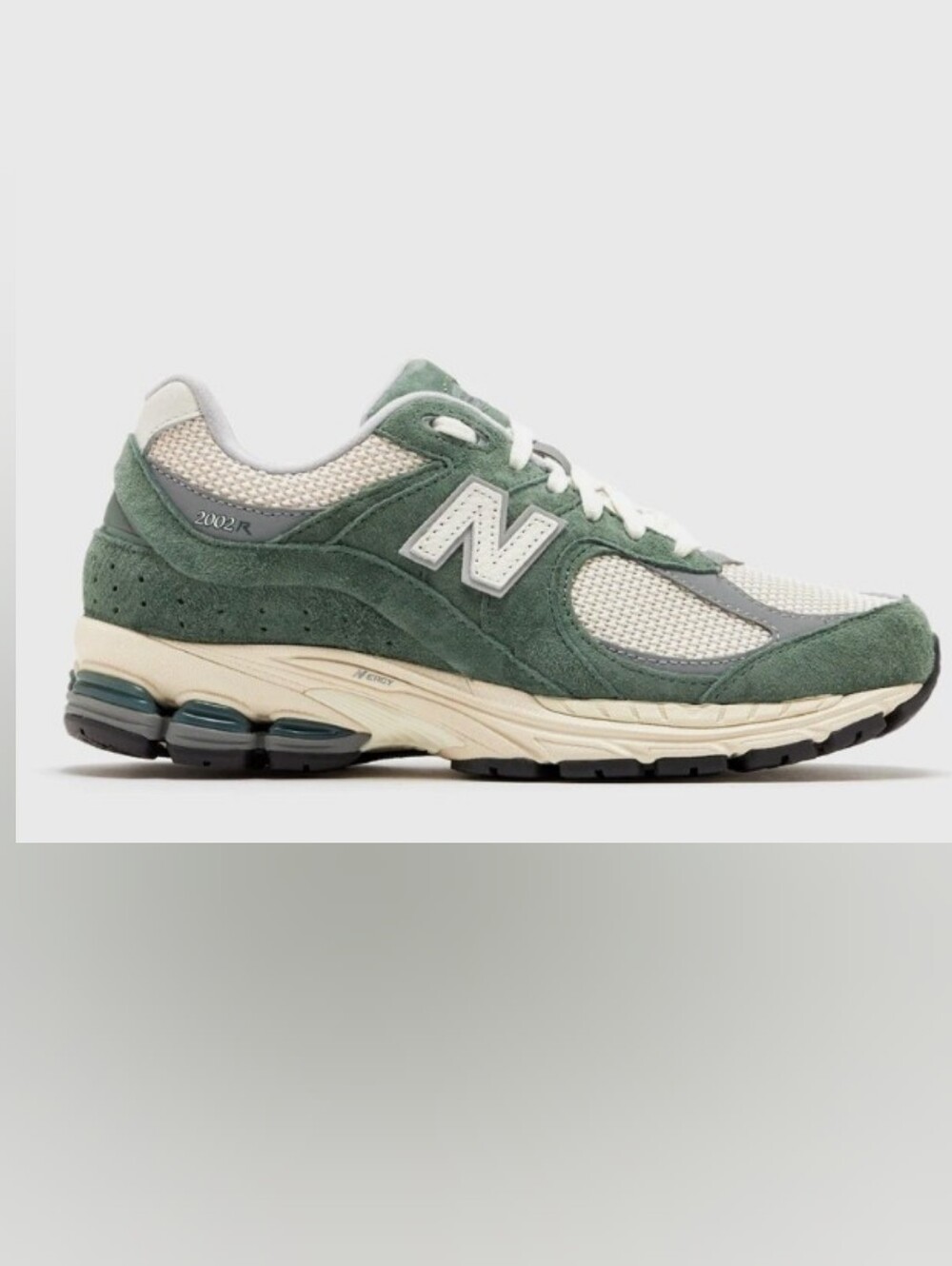 New Balance Women's Green & Cream 2002R Suede Mesh Sneakers